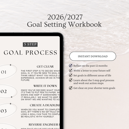 Goal Setting Workbook 2026-2027 | Printable Goal Planner PDF | Annual Life Planner | Instant Digital Download