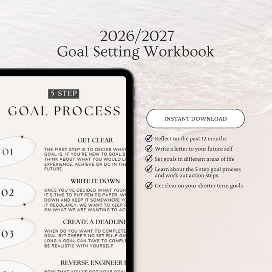 Goal Setting Workbook 2026-2027 | Printable Goal Planner PDF | Annual Life Planner | Instant Digital Download