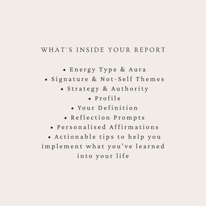 Personalised Human Design Report - A 44-Page Deep Dive Into You 🌙