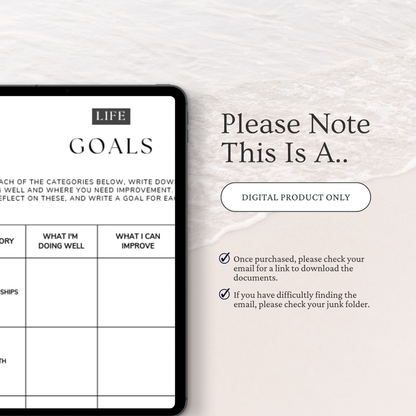 Goal Setting Workbook 2026-2027 | Printable Goal Planner PDF | Annual Life Planner | Instant Digital Download