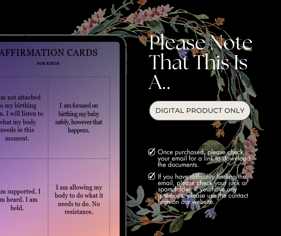 72 Printable Affirmation Cards for Pregnancy, Birth and Post-Partum