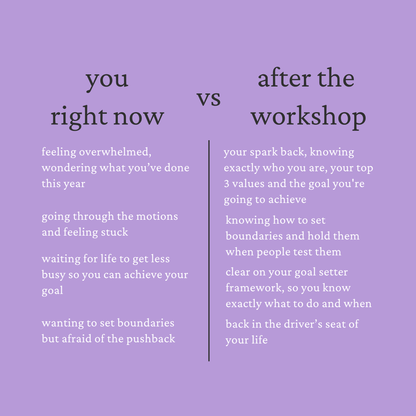 Mid-Year Reflect and Reset Workshop - July 26, 2026